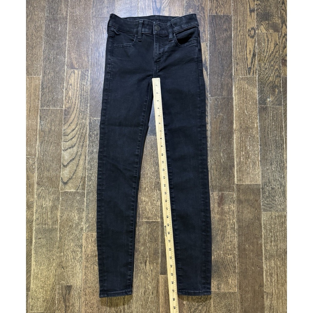 American Eagle Jegging Women's Size 000 Reg Next Level Stretch Black Low Rise - Picture 4 of 10